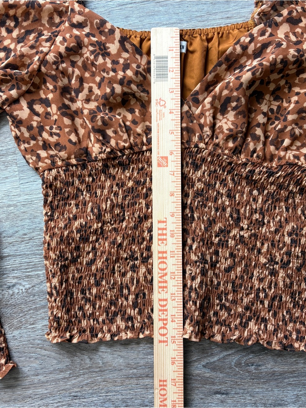 Steve Madden Animal Print Cheetah Smocked Crop Top L 🤎🐆☀️ - Picture 5 of 8